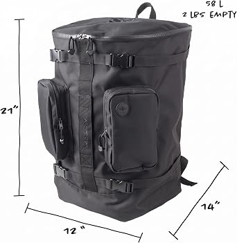 AKONA Globetrotter Scuba Diving Backpack - 58L All-in-One Carry-On Dive Travel Bag for Scuba & Snorkeling Gear, Fits Regulator, BCD, Mask, Snorkel & Fins