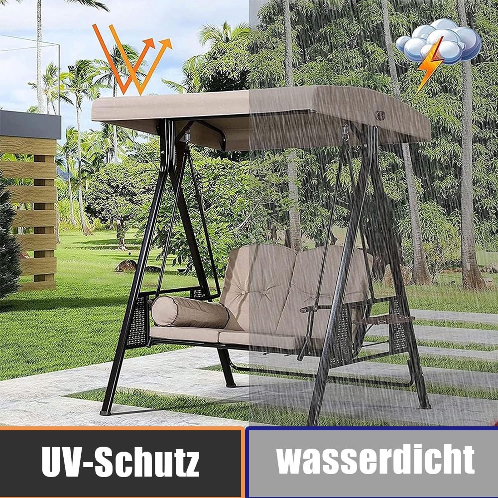 Ersatzdach Für Hollywoodschaukel 191x120cm 213x122cm Hollywoodschaukel Dach Für Veranda, Ersatz-Bezug Sonnendach Für Gartenschaukel(Gray,75x47x9in(191x120x23cm))