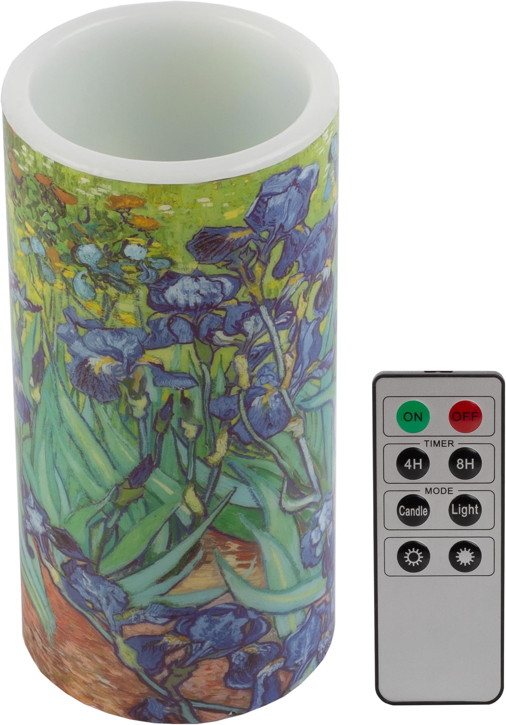 Lavish Home6"" LED Irises Candle with Remote Control Timer-Van Gogh