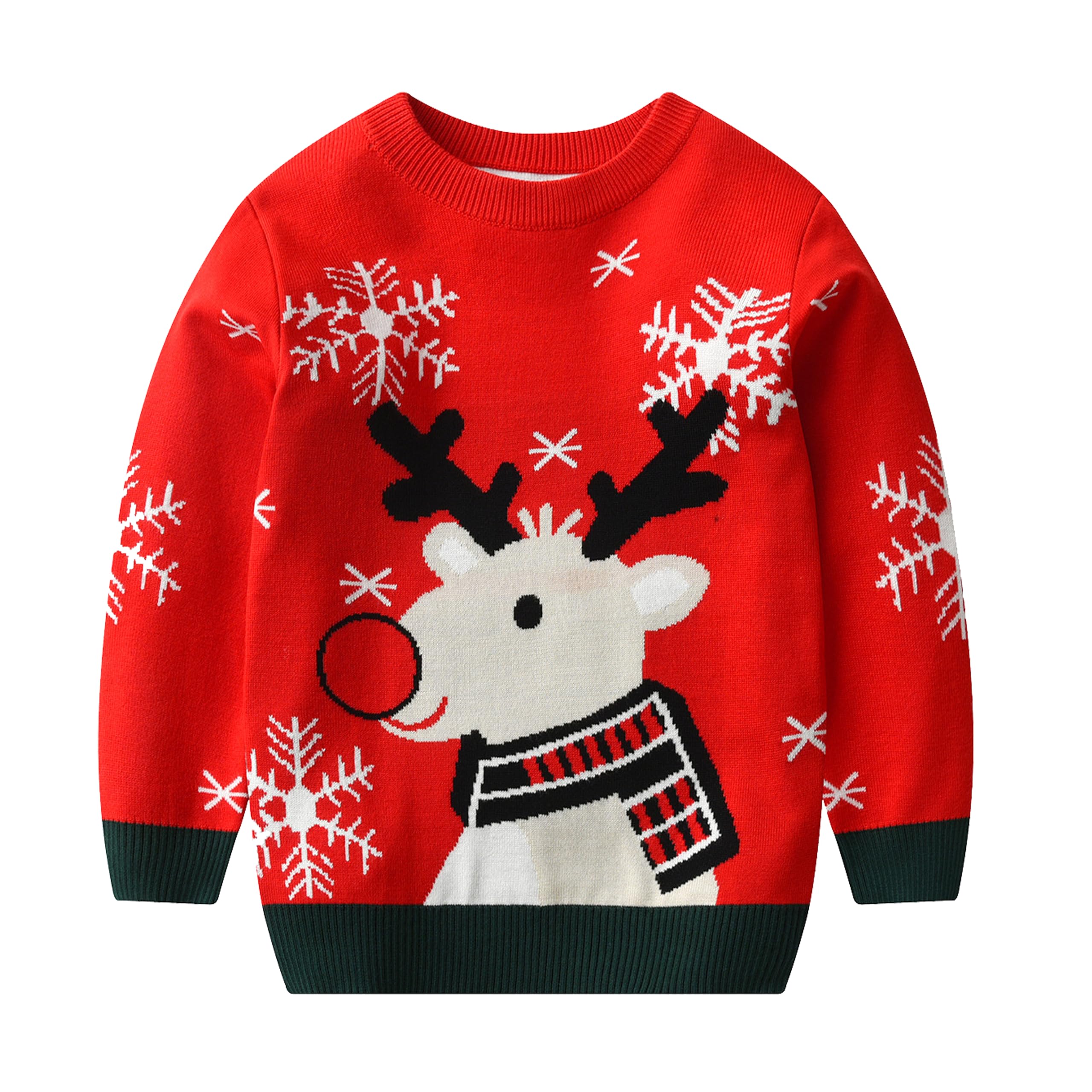 LIKPOJA Kids Christmas Jumper Girls Boys Knitted Christmas Ugly Sweater Toddler Jumpers for Children's Winter Warm Clothes(Knitwear H elk,3-4Y