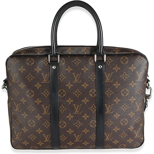 Louis Vuitton, Pre-Loved Monogram Macassar Porte Documents Voyage PM