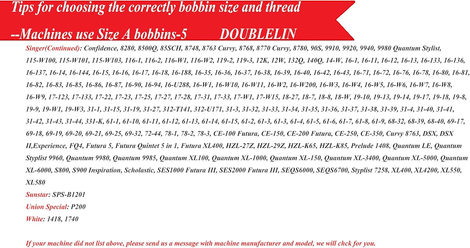 144pcs Prewound Bobbins Size A for Domestic Sewing/Embroidery Machines, fit with Brother Embroidery Machines, Plastic Sided, Size A, Class 15, 15J, SA156, White Color, 100% Polyester, 60S/2 100 Yards