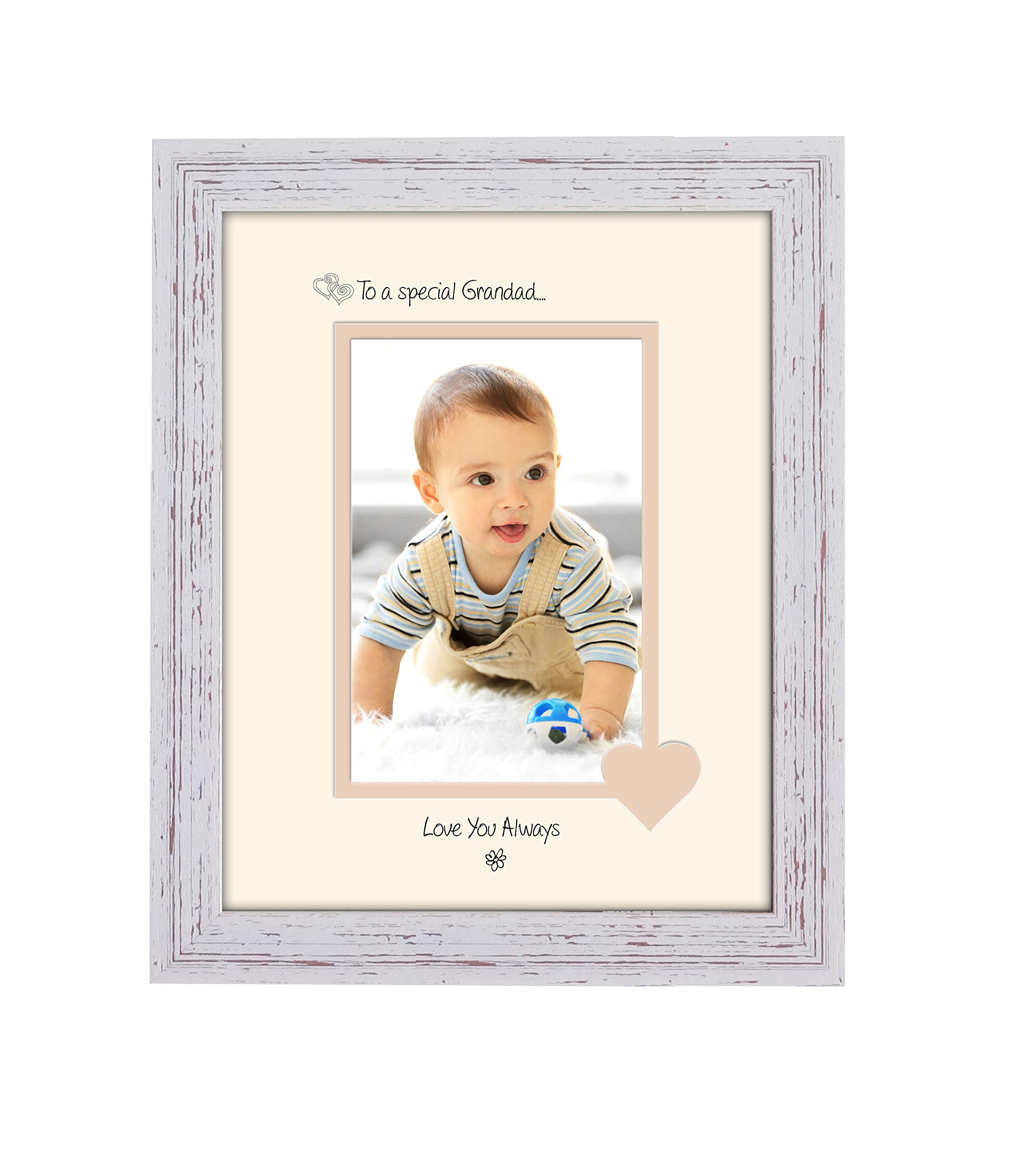 Photos In A Word Shabby Chic Frame Cream Mount Beige Inside Grandad Photo Frame Special Grandad Love You Always Portrait 1140F Double Mounted Quality Gift (Shabby Chic Frame Cream Mount Beige Inside)
