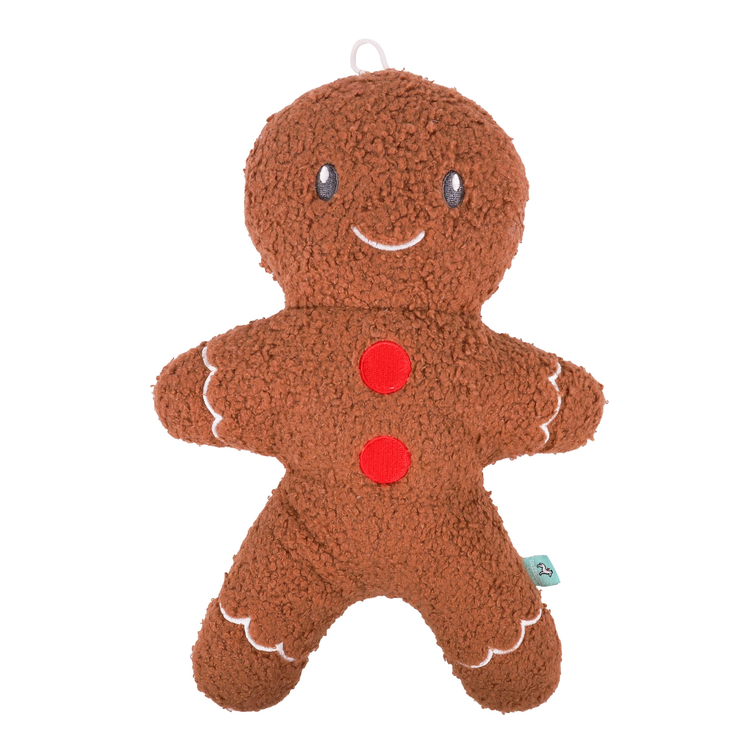 Tufflove Gingerbread Dog Toy, Luxury Textured Plush Toy, Soft and Cuddly Outside, Reinforced Seams & Protected Squeaker