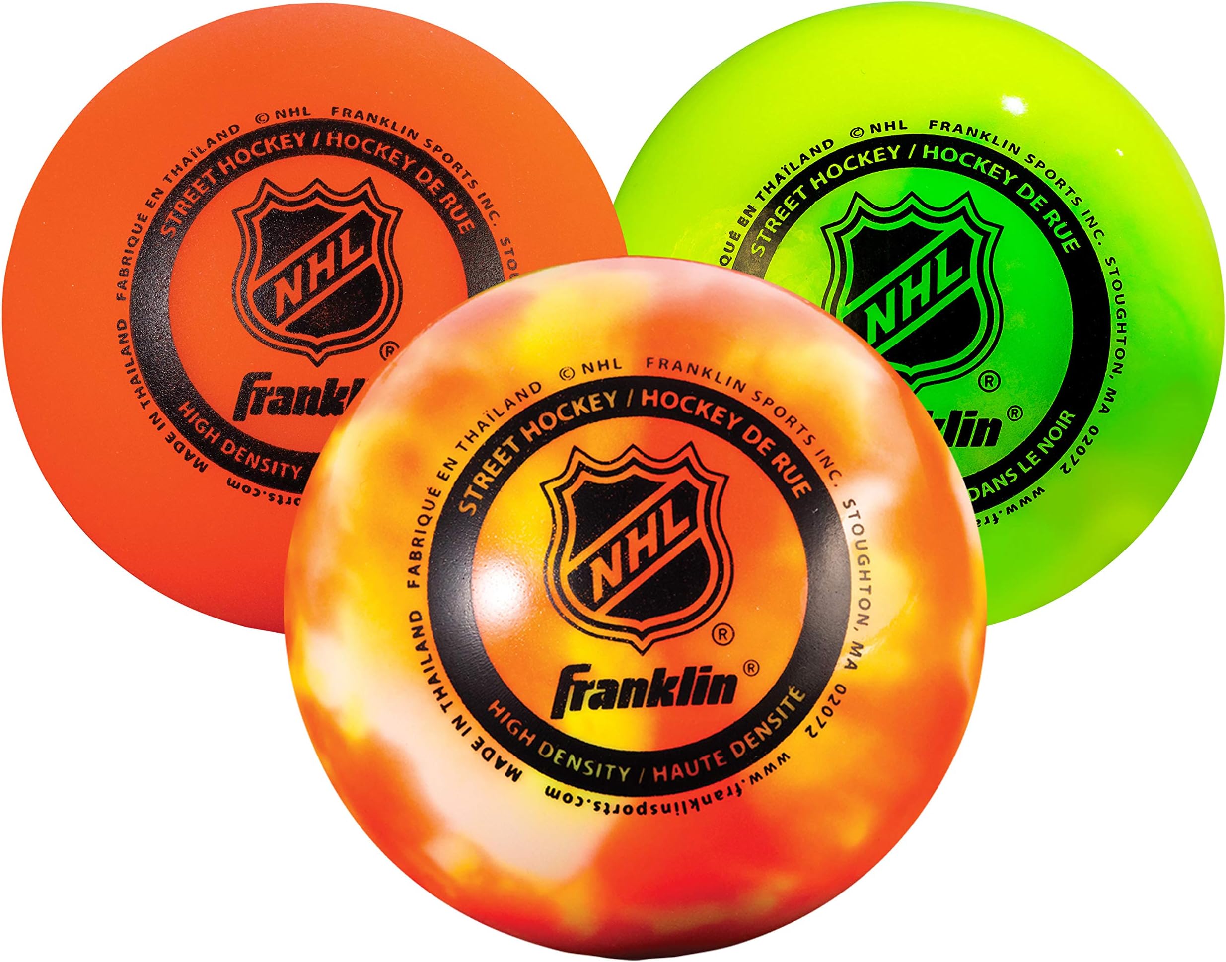 NHL AGS Pro High Density Street Hockey Ball, Orange, 3-Pack