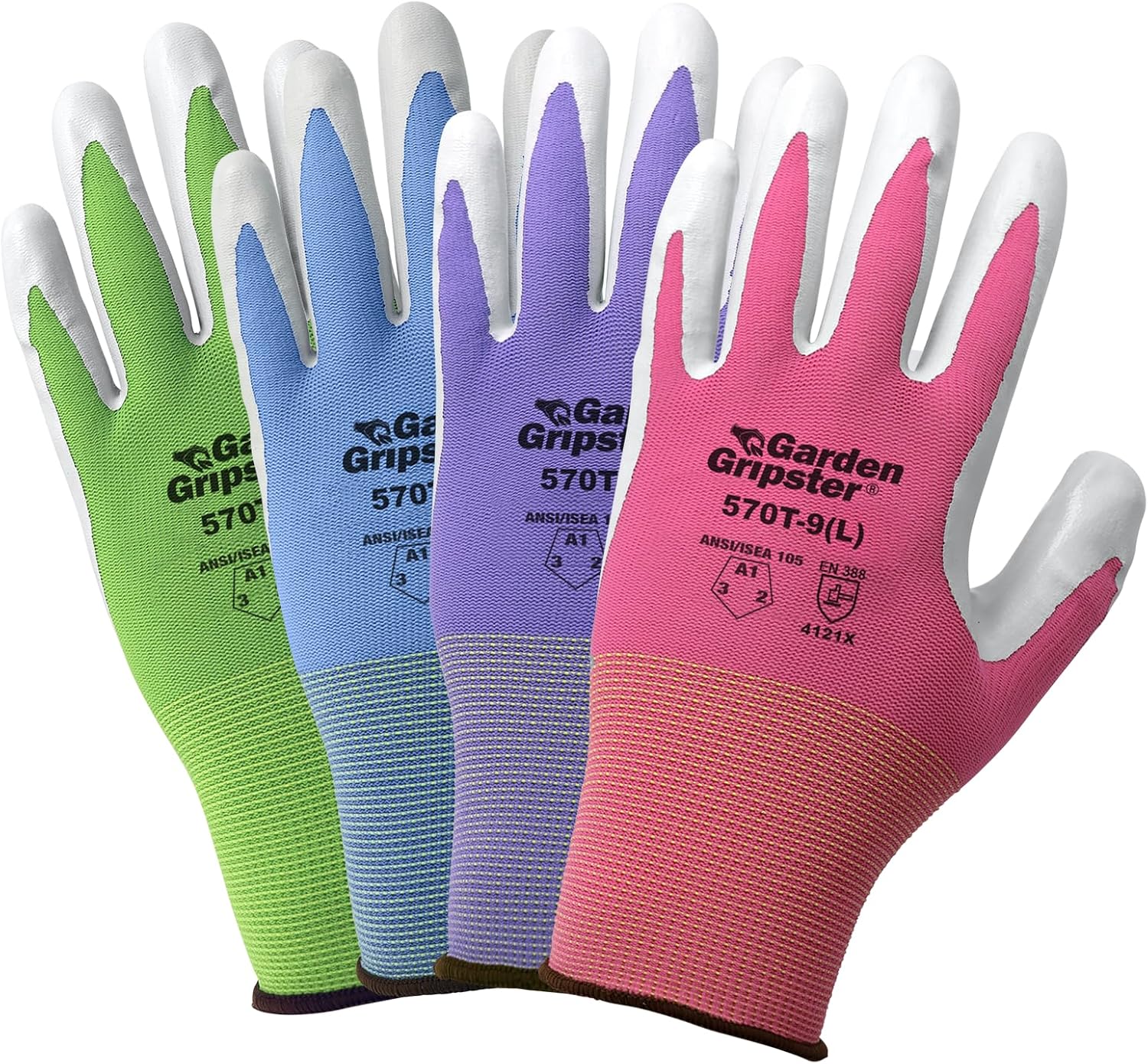 Global Glove Value Pack of Secure Grip Gardening Gloves for Men and Women, Seamless Nylon Shell and Knit Wrist