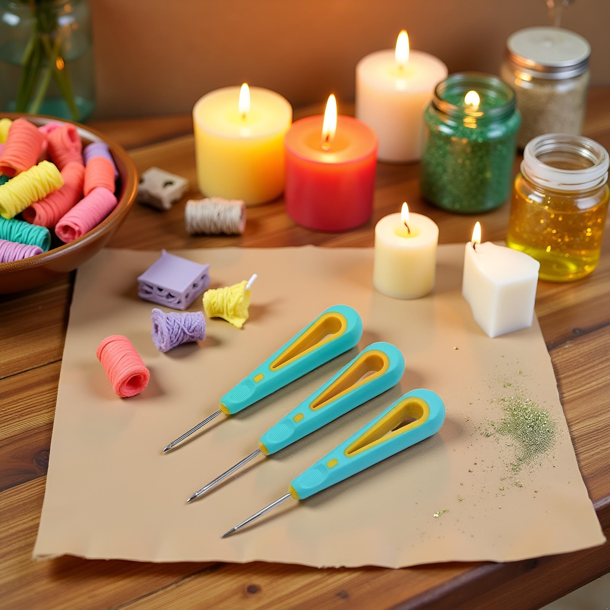 Juego De 3 Conos Redondos Para Hacer Velas - Herramienta De Perforación Para Mechas, Manual