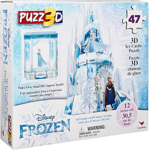 Miniatura 6 de Cardinal Disney Frozen 2, rompecabezas de holograma 3D Olaf Anna Elsa Castle 47 piezas de plástico rompecabezas