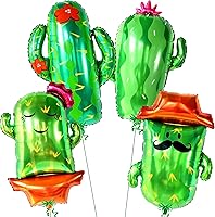 Vista 12 de KatchOn, Juego de decoraciones de fiesta de cactus, 30 unidades, globos de cactus, panal de abeja, pancarta de cactus Decoraciones de cumpleaños