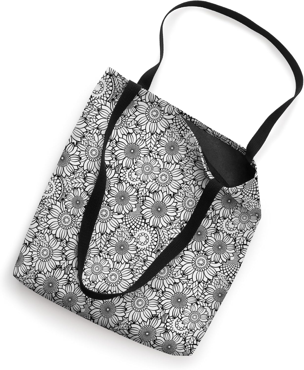 Black and White Choose Your Own Colors Abstract Flower Tote Bag