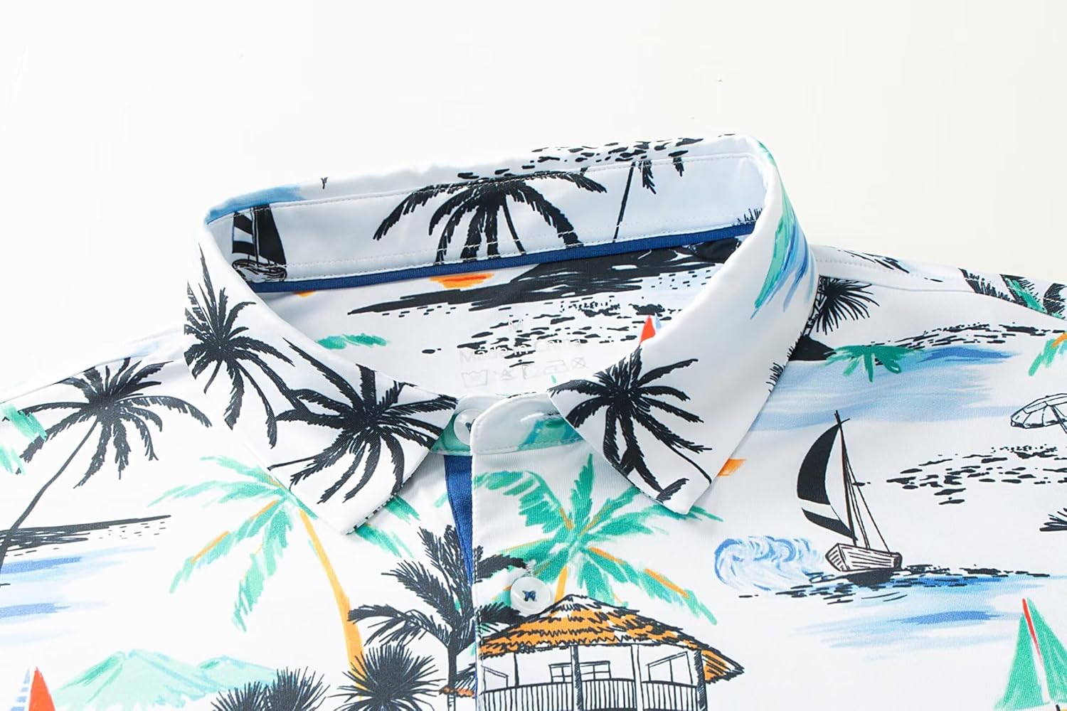 Mens Golf Shirts Quick Dry Moisture Wicking Casual Short Sleeve Performance Athletic Print Collared Stylish Men Polo Shirt - Image 2