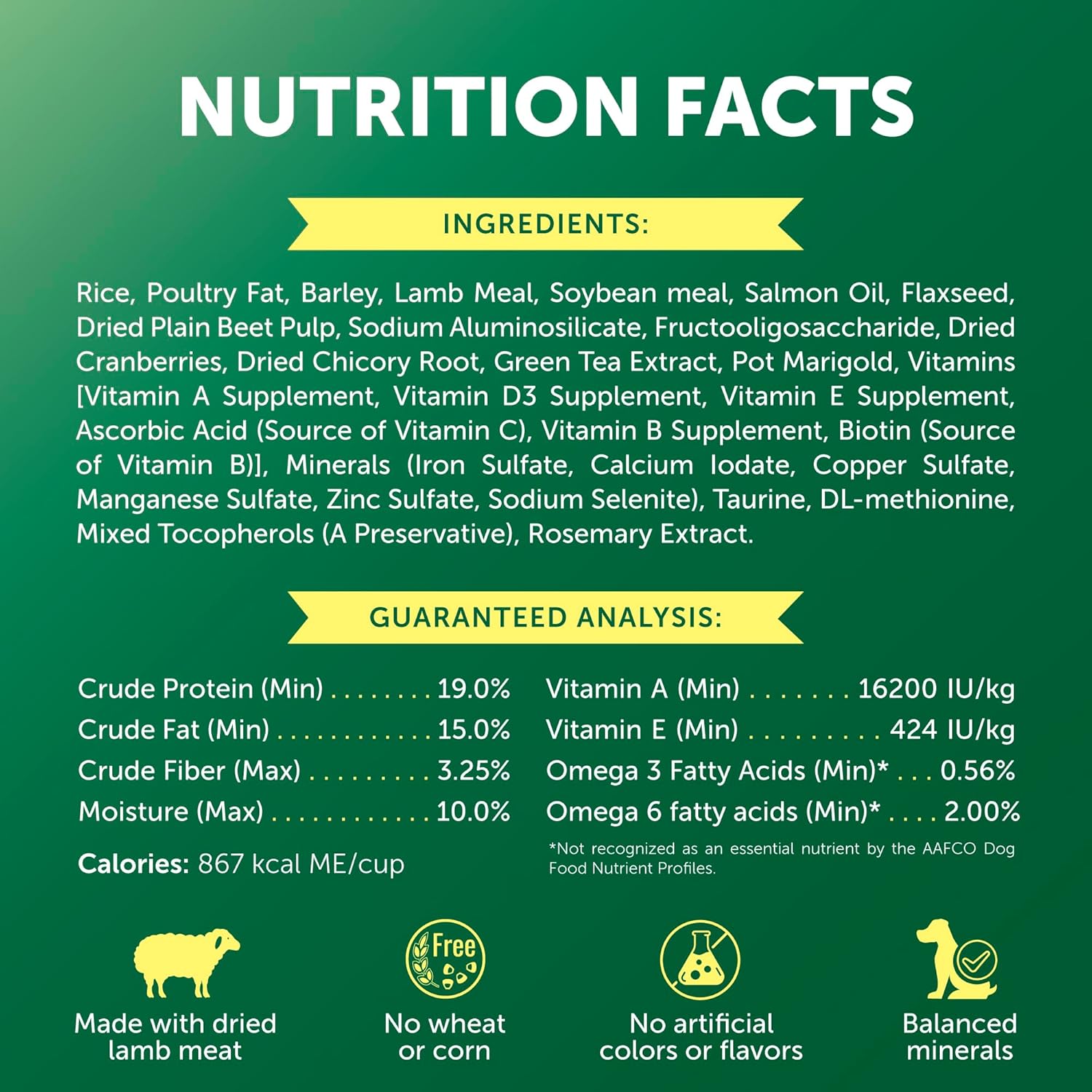 Nature's Protection Dry Dog Food for Small Breed - High Protein Tear Stain Diet for White & Light Fur Adult Dogs - Small Bites Kibble (Superior Care - Lamb and Rice, 3.3 lb)