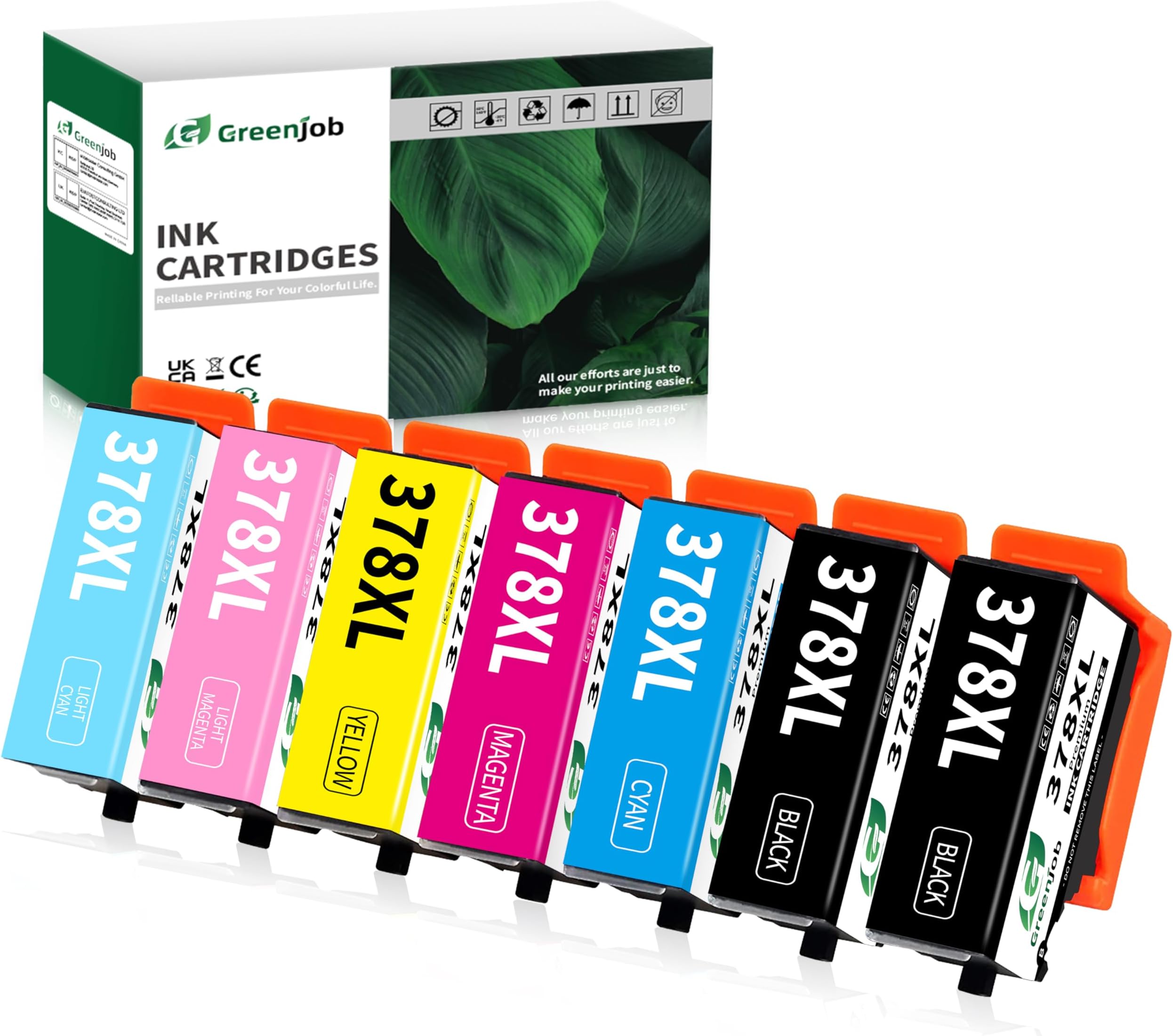 378XL Ink Cartridges Replacement for Epson 378 Ink Cartridges Multipack Compatible with Expression Photo XP-8500 XP-8505 XP-8600 XP-8605 XP-8700 XP-8000 XP-8005 Printer (7-Pack)