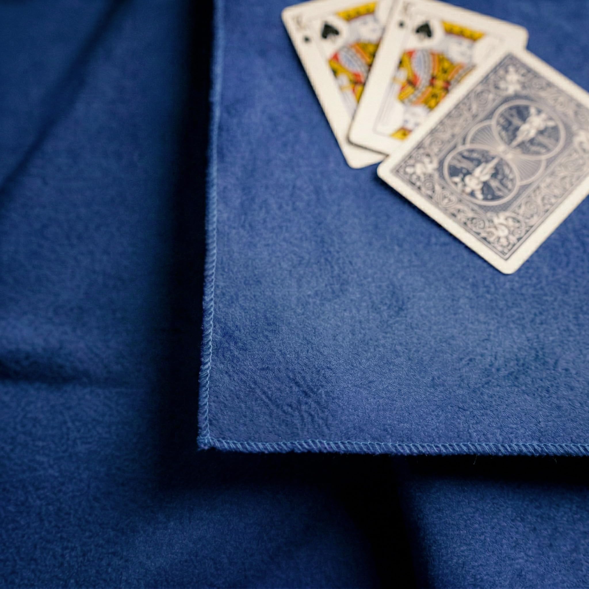 Byour3 - Tapis de Poker Bleu - pour Table Carrée ou Rectangulaire Tournoi Burraco Cartes de Poker Housse de Table Protecteur Table Bleu pour Jeux de Société Jeux de Noël (12 Places 250x145cm)