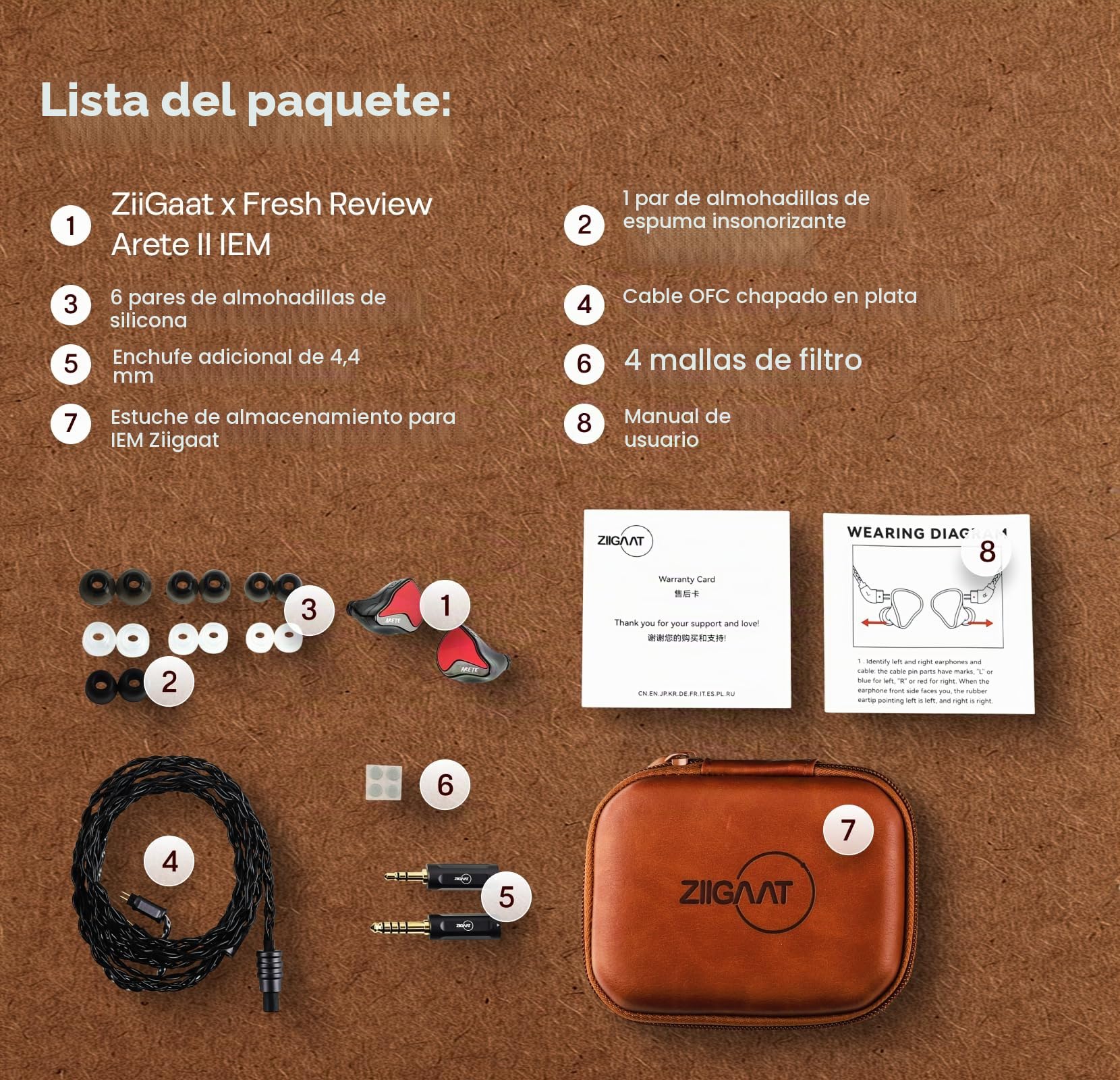 Linsoul ZiiGaat x Fresh Reviews Arete II,IEM Híbrido 1DD+4BA de 2.ª Generación,Auriculares con Carcasa de Aluminio CNC Completa con Cable OFC Chapado en Plata Desmontable para Músico (Azul)