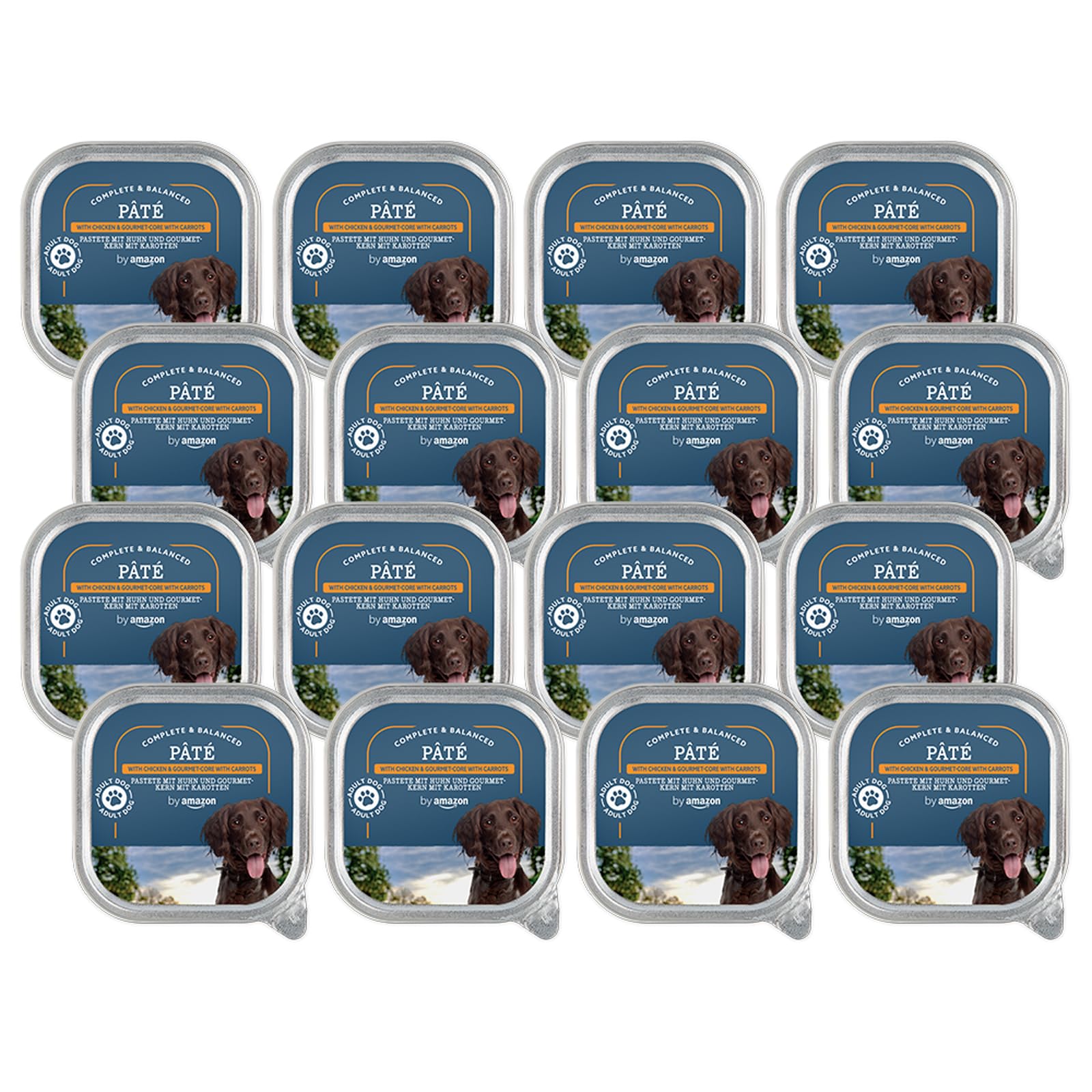 Marca Amazon - Lifelong Perro Food - Paté con pollo y un corazón gourmet con zanahorias, Paquete de 10 x 300g