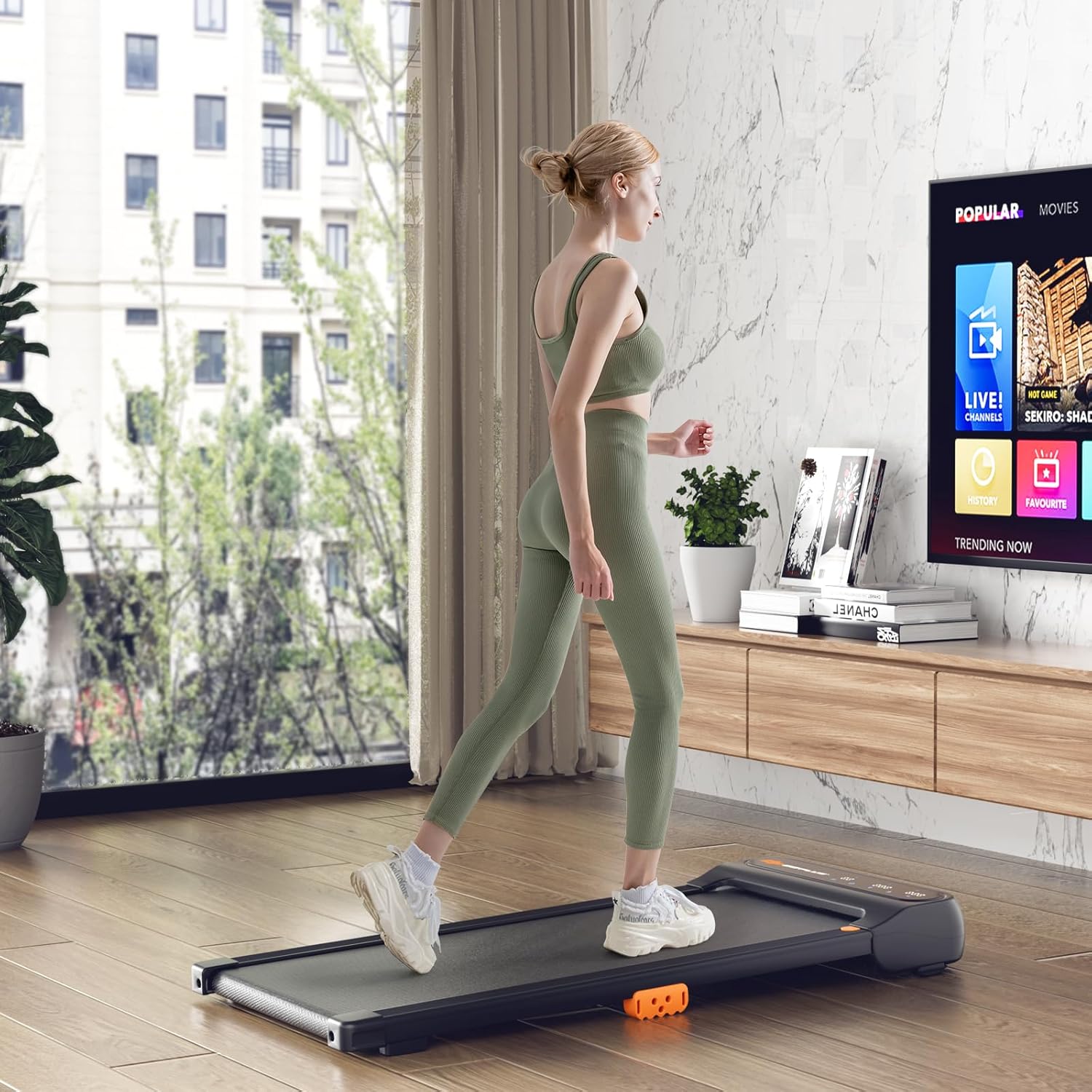 Goplus Walking Pad, Under Desk Treadmill for Home and Office, Walking Pad Treadmill Under Desk with 265 lbs Capacity, 12 Preset Programs, Watch-Like Remote Control, LED Touch Screen, Installation-Free