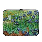 Tongluoye Irises Painting Laptop Sleeve 15 Inch for Women Exquisite Van Gogh Painting Pattern Computer Bag with Funny Design Lightweight Multiple & Neatly Organizers for On-The-Go Essentials