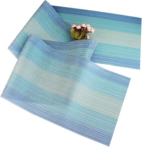 Miniatura 59 de PIGCHCY Juego de 6 manteles individuales beige de vinilo PVC duraderos para mesa de comedor, manteles individuales resistentes al calor, Beige -