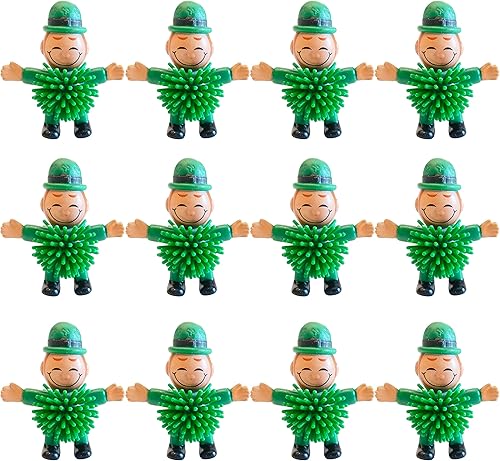 12 piezas de juguetes de duende del día de San Patricio juguetes de puercoespín para apretar juguete para aliviar el estrés para niños y niños