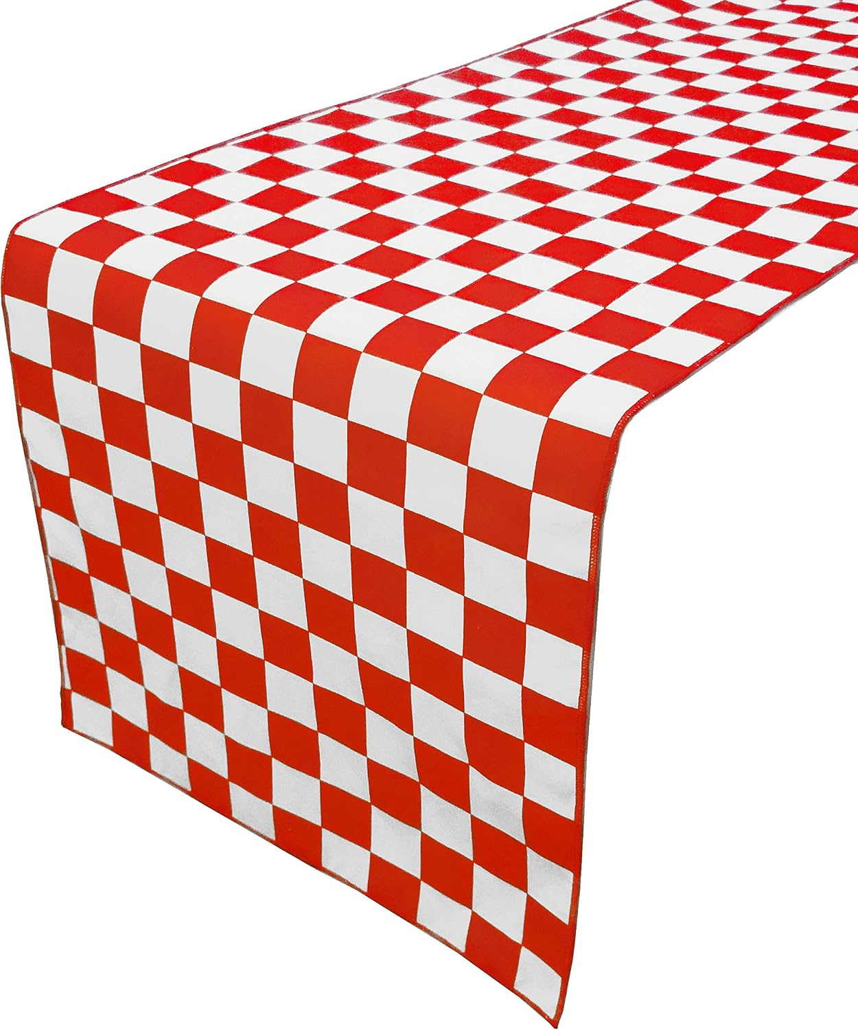 Zen Creative Designs 1" Checkerboard Print Cotton Table Runner Racecar Flag Pattern Kids Bedroom Picnic Party Venue Table Decor (12" by 108", Black and White)