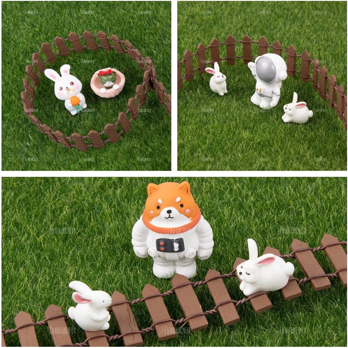 AUEAR, 2 Pack 35 Inch Long Mini Fairy Garden Fence Wood Ornament Wooden Decorative Picket for DIY Crafts Project (Brown, 2-Pack) image 5