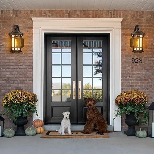 Miniatura 4 de Farol de pared exterior al aire libre, aplique moderno de pared de granja, farol, luz de porche, iluminación de montaje en pared, acabado negro con