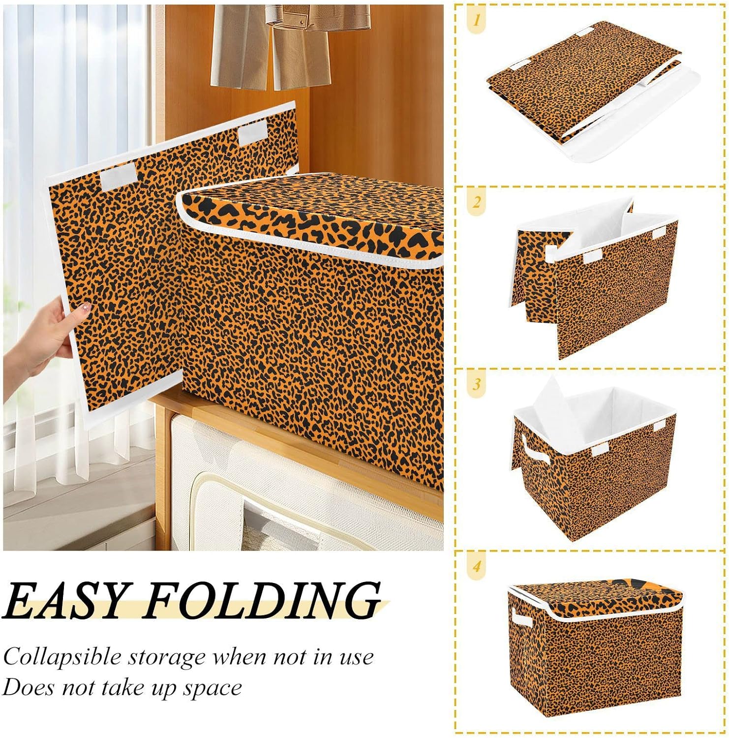 Photo inspiration: Frodotgv Deep Inky Leopard Black Yellow Spots Texture Storage Bins Photo Inspiration