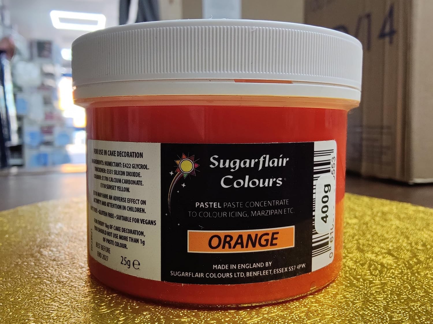 Sugarflair Paste Colours Pastel Food Colouring Orange 400g Bulk