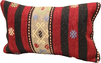 Modern Kilim Pillow Cover 12x20 inch Armchair Striped Knitting Lumbar Throw Accent Interior Design Anatolian Decorative Cushion Cover