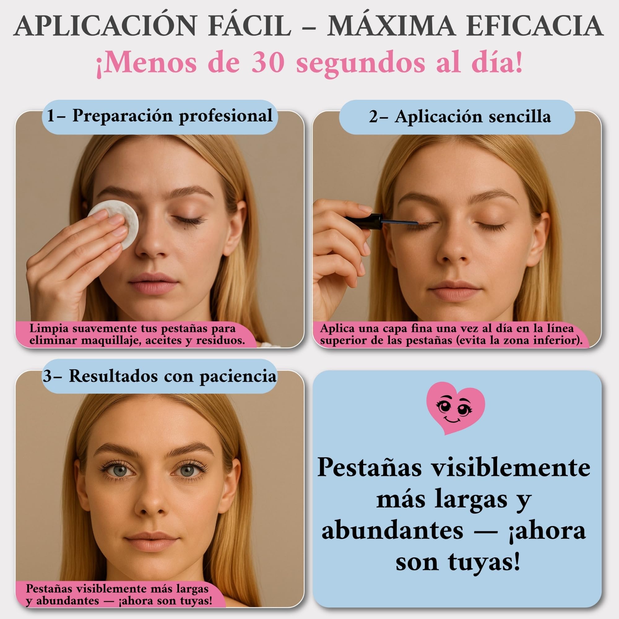 Serum Pestañas 3 ml para Crecimiento Natural - Suero Alargador para Pestañas y Cejas Más Largas y Densas, Alternativa a Lifting, Pestañas Postizas, Rímel Volumen y Magnetismo, Fórmula Vegana y Segura