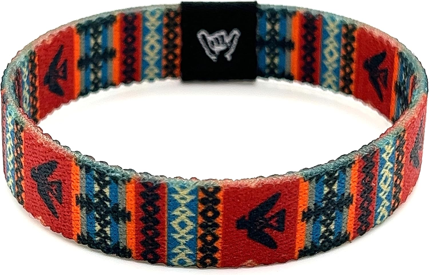 Hang Loose Bands - Southwestern Bracelet for Men, Women & Teens - Comfy Tribal Print and Boho - Western Style Reversible Wristband - Thunderbird | Small: 6.5" (most common fitting size)
