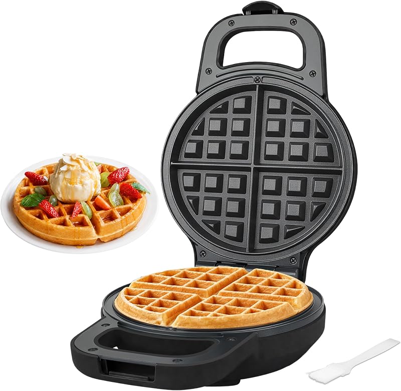 6-Inch Flip Belgian Waffle Maker, Ceramic Nonstick, Graphite | 180° Flip Waffle Iron, 750W Heat, PFAS-Free Ceramic Plates, Cool-Touch Handle, Safety Lock, Batter Groove & Upright Storage