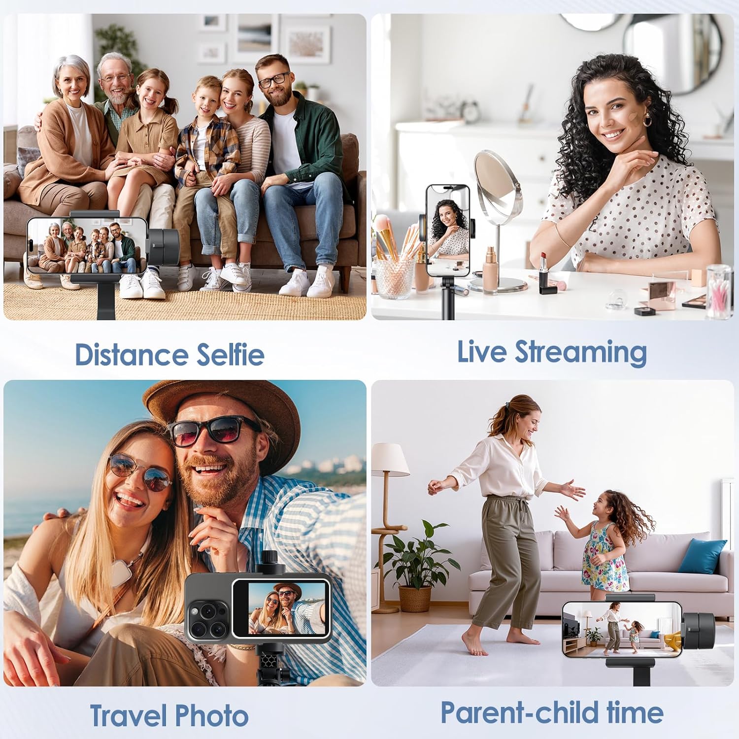Selfie Monitor Screen for iPhone/Android,Magnetic Phone Vlog Selfie Screen with 1500mAh Battery&Bluetooth Remote,Wireless Back Camera Monitor for Live Streaming/TikTok (White)