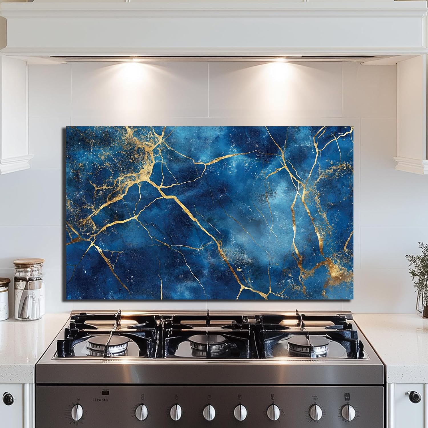 (Similar image) Tempered Glass Backsplash for Kitchen? Stove Splashback, Ceramic Tile Glass Backsplash, Easy to Install and Clean, Used for Kitchen Wall Protection and Decoration. (30x16'') 30\"L x 16\"W