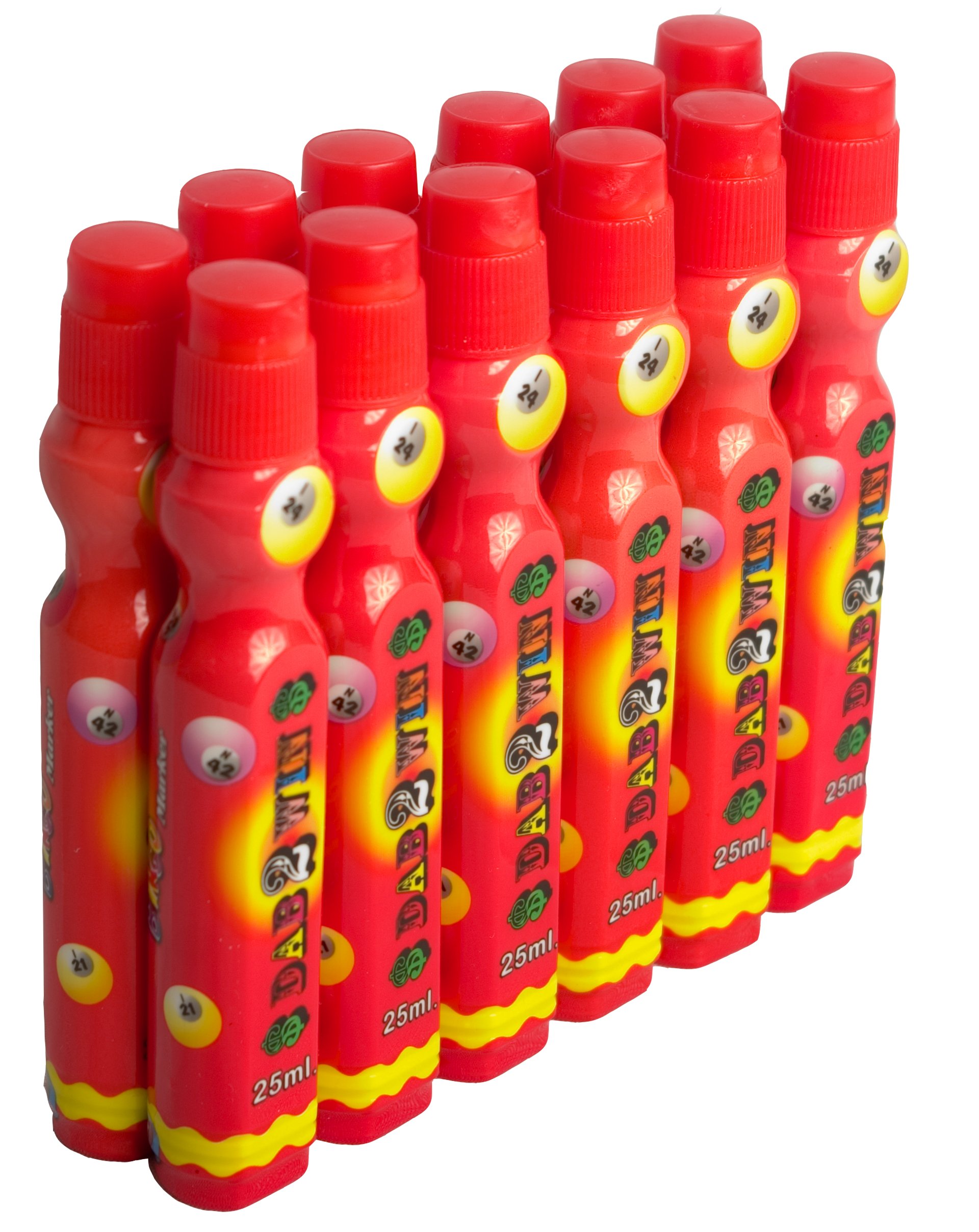 Thomas & Anca Club Supplies Ltd 12 25ml Red Slimline Bingo Dabbers Dauber Markers for Bingo Tickets