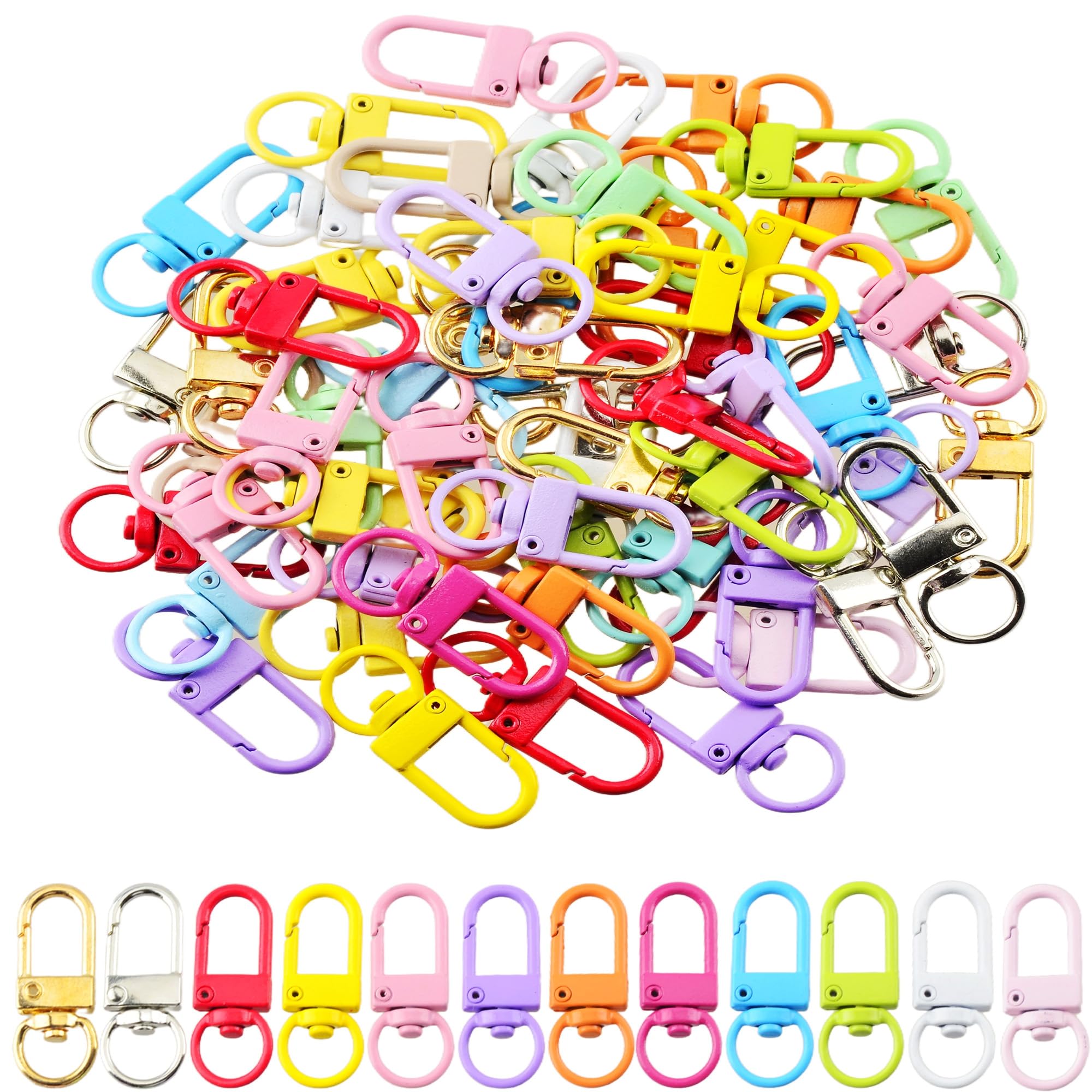 Photo 1 of ***MISSING PARTS***Keychain clip 60pcs Colorful Metal Keychain Clasps Swivel Snap Lobster Claw Clasps Lanyard Hardware Key Chain Hooks for Craft Bag Charm Clip Dog Tags Purse Zipper Beads Jewelry Making DIY Supplies