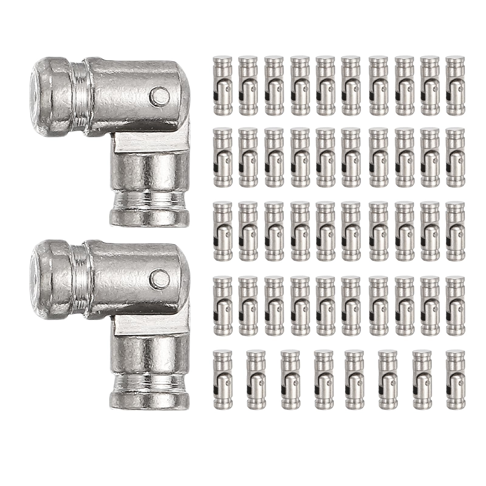 sourcing map 50 Pcs Barrel Hinges, 5 x 15 mm Jewelry Box Hinges Folding Concealed Brass Cylinder Hidden Barrel for Wooden Music Boxes Small Woodworking Projects Cabinet Doors, Silver
