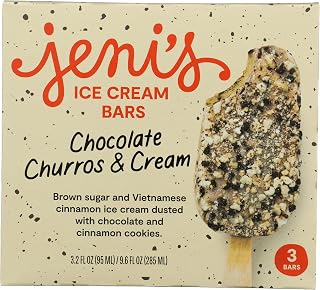 Jeni's Splendid Ice Creams Chocolate Churros & Cream Ice Cream Bar, 9oz - Brown Sugar Cinnamon with Chocolate Cookies