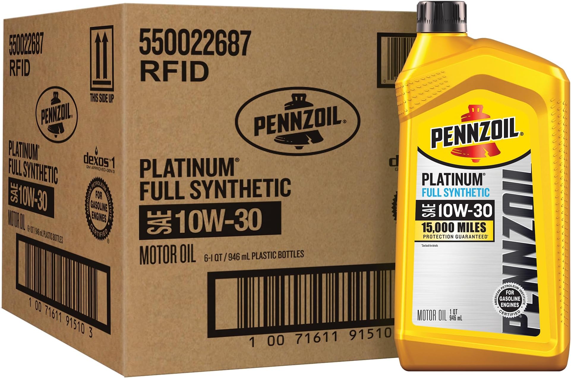 Platinum Full Synthetic 10W-30 Motor Oil (1 Quart, Case of 6)