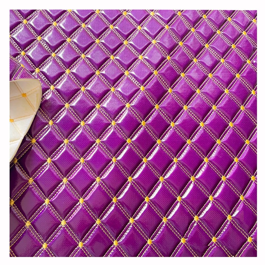 Tissu en cuir synthétique matelassé violet d'exception pour rénover vos fauteuils - 7