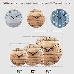 Plumeet Wall Clock, 12'' Frameless Wooden Wall Clocks with Silent Quartz Movement, Rustic Country Village Walnut Clocks Decorative for Kitchen Bedroom Living Room, Brown