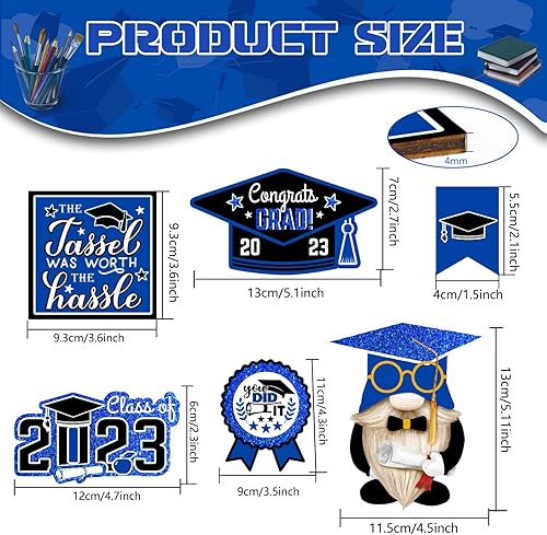 Miniatura 2 de Decoración de bandeja escalonada de graduación 2023 decoración de mesa de graduación de madera para felicitaciones, decoración de fiesta de