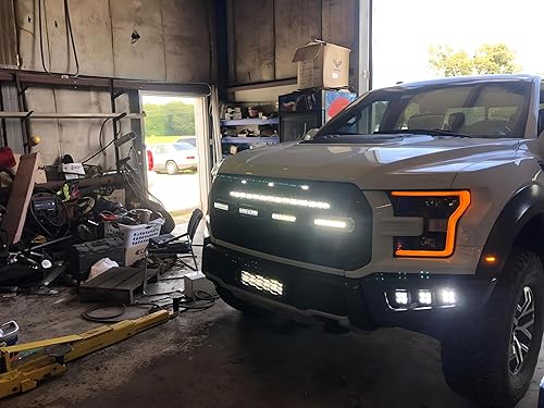 Miniatura 6 de iJDMTOY Kit de barra de luz LED detrás de la rejilla compatible con Ford 2017-2020 Raptor, incluye (1) barra de luz LED de doble fila de alta