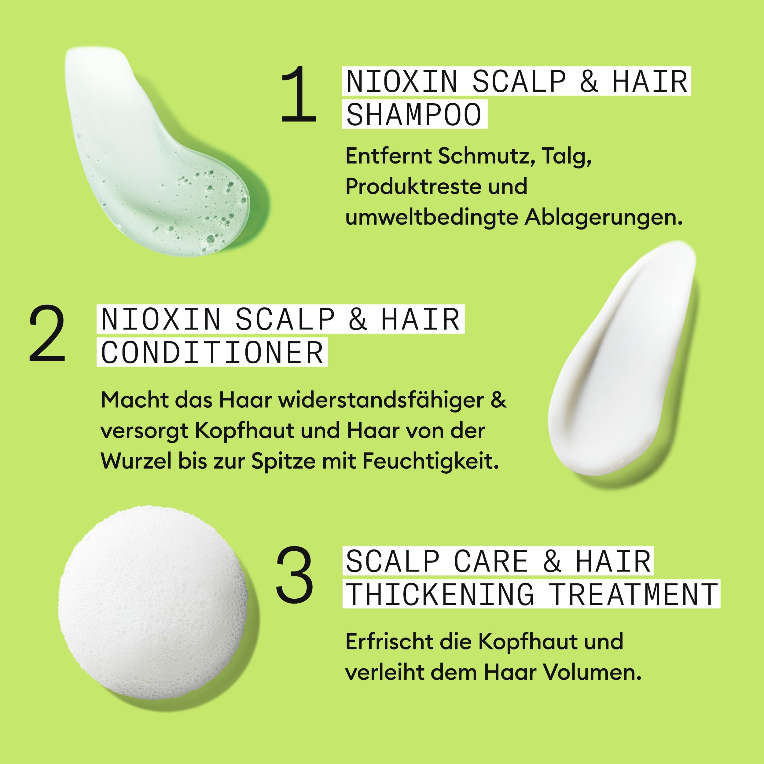 Nioxin Scalp + Hair Kit System 2 - Haarpflege für naturbelassenes, sichtbar dünner werdendes Haar - Shampoo, Conditioner & Scalp Treatment