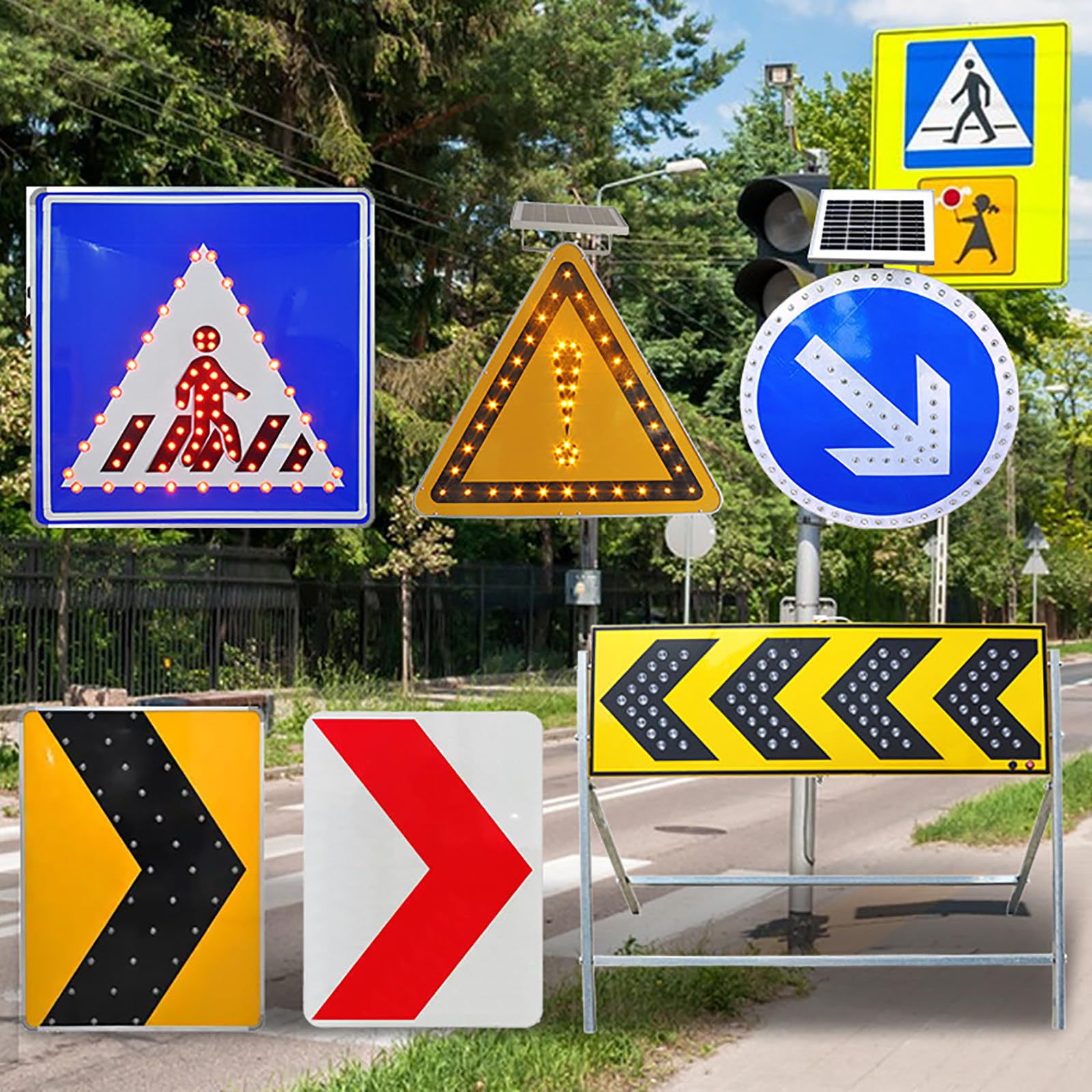 Señal de parada LED con energía solar, película reflectante de grado de ingeniero, señal de tráfico impermeable, rojo parpadeante para carreteras y cruces de peatones, forma octágona, 60 cm