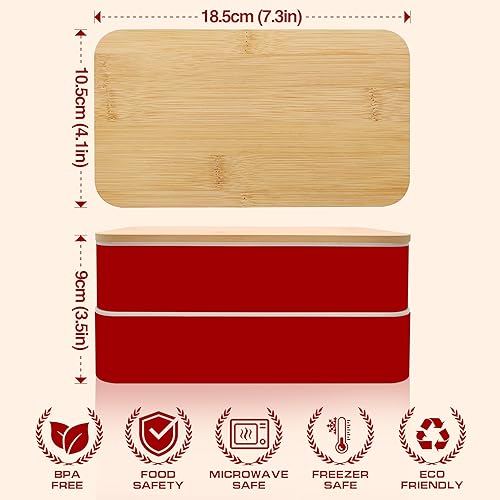 Miniatura 2 de Bento Boxes - Fiambrera Bento de 30.4 fl oz para adultos, simple y moderna, contenedor de preparación de comidas con cuchara y tenedor, sin BPA,