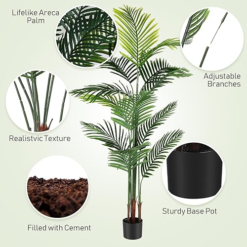 Miniatura 3 de Jexine Paquete de 4 palmeras artificiales de 6 pies, plantas falsas, plantas artificiales de areca para interiores y exteriores, árbol sintético en