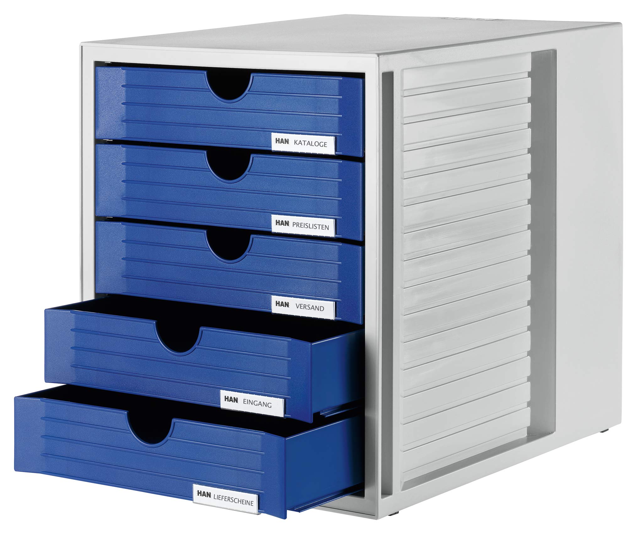 HAN 1450-14 Module de rangement 5 tiroirs fermés pour C4, PS 275 x 320 x 330 mm (Gris clair/bleu) (Import Allemagne)