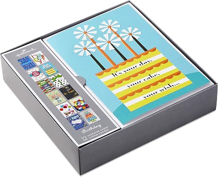 Hallmark Birthday Cards with Envelopes, Assorted 12-Pack (Happy!)